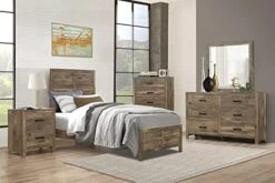NewCosmos Bedroom Wooden Nightstand 1pc Weathered Pine Finish 2X Drawers Transitional Style Furniture -Safavieh Furniture 41BU4rscn8L