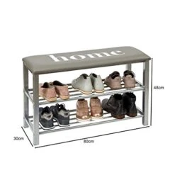LOVE !T STORE !T 670896 Shoe Rack, 80x30x48cm, Home-Light Grey/Silver -Safavieh Furniture 41BUUPczQXL