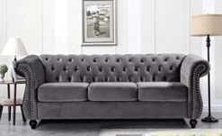 Container Furniture Direct Feinstein Modern Velvet Chesterfield Couches For Living Room With Nailheads, Diamond Tufting & Durable Metal Frame, Loveseat, Sofa, Dark Blue 21 Container Furniture Direct Feinstein Modern Velvet Chesterfield Couches For Living Room With Nailheads, Diamond Tufting & Durable Metal Frame, Loveseat, Sofa, Dark Blue -Safavieh Furniture 41BY2vkbkrL. AC