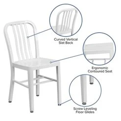 Flash Furniture Gael Commercial Grade 2 Pack White Metal Indoor-Outdoor Chair 18 Flash Furniture Gael Commercial Grade 2 Pack White Metal Indoor-Outdoor Chair -Safavieh Furniture 41BdoteQeKL