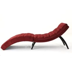 Christopher Knight Home Garret Tufted Velvet Chaise Lounge, Garnet / Dark Brown -Safavieh Furniture 41BtE4clnFL 1