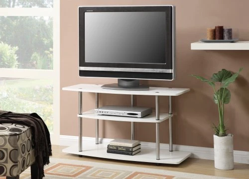 Convenience Concepts Designs2Go 3-Tier Wide TV Stand, White 1 Convenience Concepts Designs2Go 3-Tier Wide TV Stand, White