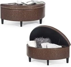 Joveco 43.5" Storage Bench- Velvet Half Moon Ottoman- Tufted Storage Ottoman With Rivet- Half Moon Storage Ottoman- Toy Chests & Storage Bench For Bedroom And Entryway (Gray) -Safavieh Furniture 41C5vQx11UL. AC