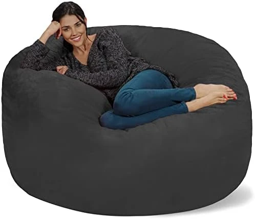 Chill Sack Bean Bag Chair: Giant 5' Memory Foam Furniture Bean Bag - Big Sofa With Soft Micro Fiber Cover - Dark Gray 11 Chill Sack Bean Bag Chair: Giant 5' Memory Foam Furniture Bean Bag - Big Sofa With Soft Micro Fiber Cover - Dark Gray - Image 11