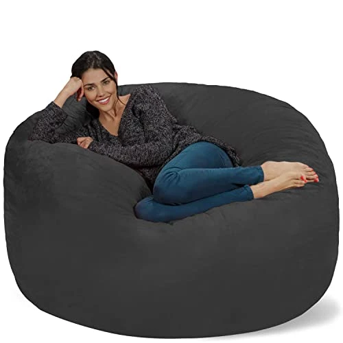 Chill Sack Bean Bag Chair: Giant 5' Memory Foam Furniture Bean Bag - Big Sofa With Soft Micro Fiber Cover - Dark Gray 1 Chill Sack Bean Bag Chair: Giant 5' Memory Foam Furniture Bean Bag - Big Sofa With Soft Micro Fiber Cover - Dark Gray