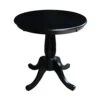 International Concepts 30-Inch Round By 30-Inch High Top Ped Table, Black