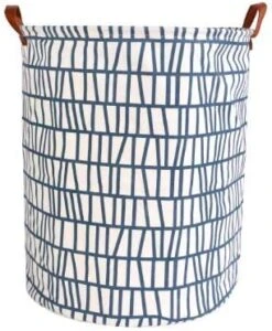 ModernHome & Co 19.7in Tall Laundry Basker Large Hamper Room Storage Decor Waterproof Foldable Canvas Laundry Baskets Kawaii Room Decor Baskets For Organizing Baby Hamper Laundry Bag (Black Sm Polka) -Safavieh Furniture 41ChwaSKjwL. AC