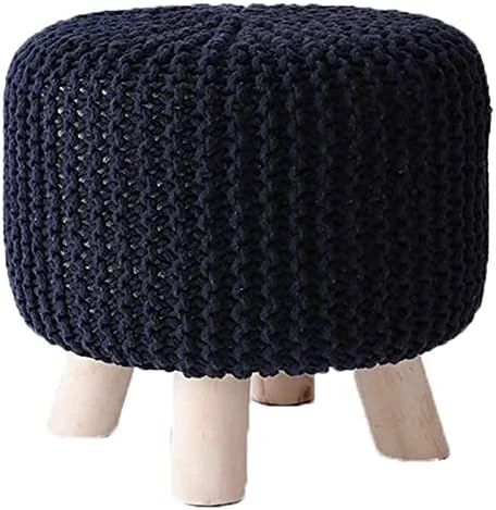 ALDEPO Shoe Cabinet Round Footstool Stool Small Footstool With Legs Upholstered Footstool With Removable Linen Cover - Handmade Wool Knitted Stool (Color : Red) 11 ALDEPO Shoe Cabinet Round Footstool Stool Small Footstool With Legs Upholstered Footstool With Removable Linen Cover - Handmade Wool Knitted Stool (Color : Red) - Image 11