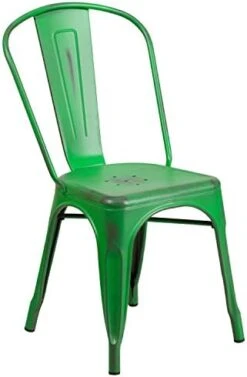 Flash Furniture Commercial Grade Mint Green Metal Indoor-Outdoor Stackable Chair -Safavieh Furniture 41D3JTxPEoL. AC