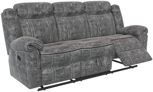 ACME FURNITURE Zubaida Sofa (Glider & Motion) - - 2-Tone Gray Velvet. 7 ACME FURNITURE Zubaida Sofa (Glider & Motion) - - 2-Tone Gray Velvet. - Image 7
