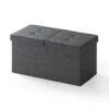 Otto & Ben 30" Storage Ottoman With SMART LIFT Top, Upholstered Tufted Bench, Foot Rest, Dark Grey