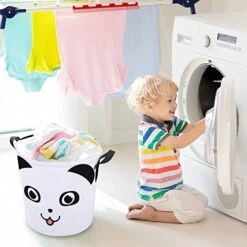 HoaMoya Collapsible Cute Baby Panda Face Laundry Hamper Kawaii Animal Nursery Hamper Large Waterproof Clothes Toy Storage Basket Bin For Kids Boys Girls Bedroom Bathroom -Safavieh Furniture 41DNIniG1rL