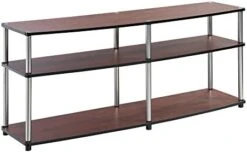 Convenience Concepts Designs2Go 3 Tier 60" TV Stand, Weathered Gray -Safavieh Furniture 41DRtRG8raL. AC