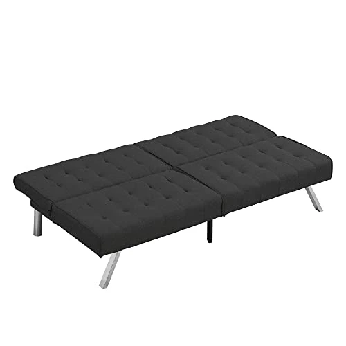 NewCosmos Wood Frame, Stainless Leg, FUTON, Sofa Bed Black 3 NewCosmos Wood Frame, Stainless Leg, FUTON, Sofa Bed Black - Image 3