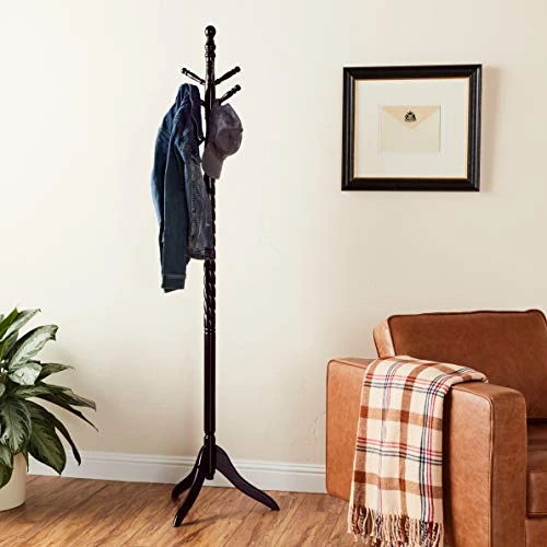 Frenchi Furniture Swivel Coat Rack Stand In Oak Finish 6 Frenchi Furniture Swivel Coat Rack Stand In Oak Finish - Image 6