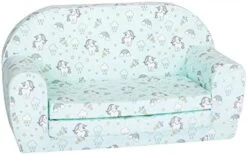 Delsit Toddler Couch & Kids Sofa - European Made Children's 2 In 1 Flip Open Foam Double Sofa - Kids Folding Sofa, Toddler Sofa Bed - Comfy Fold Out Lounge (Gray With Clouds) -Safavieh Furniture 41Dj30x9IBL. AC