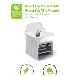 Delta Children MySize Chair Desk With Storage Bin - Greenguard Gold Certified, Bianca White -Safavieh Furniture 41DjJqSNR3L