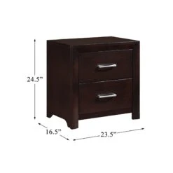 Pemberly Row 2-Drawers Contemporary Wood Nightstand In Espresso