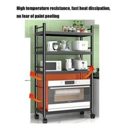 BFR Kitchen Rack Multi-Layer Microwave Oven Rack Storage Rack Floor-to-Ceiling Carbon Steel Rack (Size : Four Layer) -Safavieh Furniture 41DsoB8ewYL