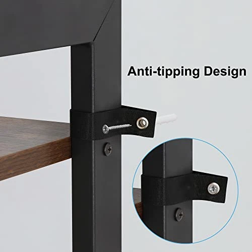 ZenStyle 4 Tier Bookshelf Rustic Ladder Shelf Storage Rack Wall Shelves Corner Bookcase Shelving Home Decor Plant Flower Stand With Metal Frame & Wood Leaning For Living Room,Bathroom,Kitchen,Office 5 ZenStyle 4 Tier Bookshelf Rustic Ladder Shelf Storage Rack Wall Shelves Corner Bookcase Shelving Home Decor Plant Flower Stand With Metal Frame & Wood Leaning For Living Room,Bathroom,Kitchen,Office - Image 5