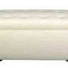 MJL Furniture Designs Angela Collection Button Tufted Upholstered Lift Top Medium Sized Bedroom Chest Storage Trunk, Belfast Series, Ivory