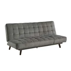 Lexicon Bowen Convertible Futon Lounge Sofa, Dark Gray