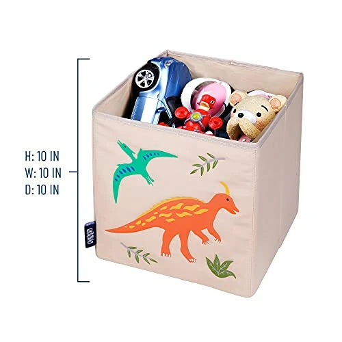Wildkin 10 Inch Kids Storage Cube For Boys & Girls, Toy Storage Features Front Pull Tab & Cardboard Insert, Cube Storage Helps Kids Supplies Organized In Bedroom Or Playroom (Jurassic Dinosaurs) 4 Wildkin 10 Inch Kids Storage Cube For Boys & Girls, Toy Storage Features Front Pull Tab & Cardboard Insert, Cube Storage Helps Kids Supplies Organized In Bedroom Or Playroom (Jurassic Dinosaurs) - Image 4