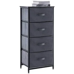 4 Drawer Dresser For Clothes Organizer,Small Dressers For Bedroom, Closet Organizers And Storage, Fabric Dressers & Chests Of Drawers, Grey