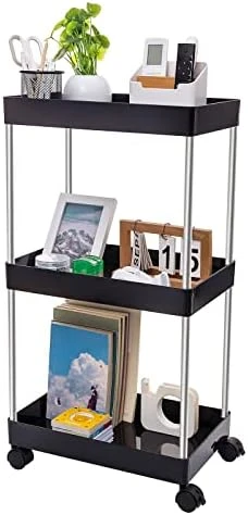 Ettori Rolling Cart Utility Cart Plastic 3 Tier Rolling Storage Cart For Bathroom Kitchen Organization, Living Room And Office- Laundry Cart With Wheels 8 Ettori Rolling Cart Utility Cart Plastic 3 Tier Rolling Storage Cart For Bathroom Kitchen Organization, Living Room And Office- Laundry Cart With Wheels - Image 8