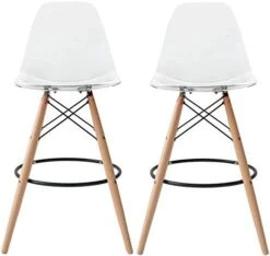 2xhome - Set Of Two (2) -Black- 25" Seat Height Molded Plastic Modern Counter Stools With Backs And Armless Natural Legs Wood Eiffel Legs Dowel-Leg 24 2xhome - Set Of Two (2) -Black- 25" Seat Height Molded Plastic Modern Counter Stools With Backs And Armless Natural Legs Wood Eiffel Legs Dowel-Leg -Safavieh Furniture 41EYjwVRL. AC