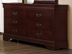 Classic Louis Philippe Styling Deep Cherry 5Pc Queen Bedroom Set(Q/D/M/N/C) 18 Classic Louis Philippe Styling Deep Cherry 5Pc Queen Bedroom Set(Q/D/M/N/C) -Safavieh Furniture 41EcBGe8h9L