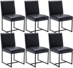 HNY Century Modern Dining Chairs Set Of 6, Linen Fabric Kitchen & Dining Room Chair, Upholstered Dining Chair Side Chair With Black Finish Metal Frame, Cream 6 PC -Safavieh Furniture 41Ed0cfyB9L. AC