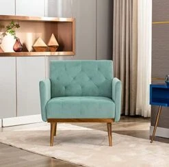 KINFFICT Modern Accent Chair, Upholstered Single Sofa Arm Chair For Living Room And Bedroom, Upholstered Comfy Armchair Chair With Solid Tapered Metal Legs, White -Safavieh Furniture 41Ee5NqtOGL. AC