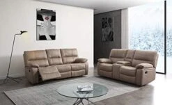 Betsy Furniture Microfiber Reclining Sofa Couch Set Living Room Set 8007 (Grey, Sofa+Loveseat) -Safavieh Furniture 41EedJygN7L. AC