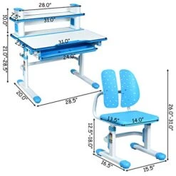 GENERIC BETTARY Kids Desk And Chair Set, Height Adjustable Ergonomic Children's School Workstation With Storage Drawer, Bookshelf, Tiltable Desktop For 3-14 Boys & Girls To Take Online Class, Draw (Blue) 10 GENERIC BETTARY Kids Desk And Chair Set, Height Adjustable Ergonomic Children's School Workstation With Storage Drawer, Bookshelf, Tiltable Desktop For 3-14 Boys & Girls To Take Online Class, Draw (Blue) -Safavieh Furniture 41Eqz1ymDXL