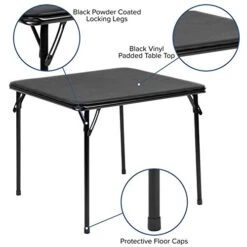 Flash Furniture Kids Black 3 Piece Folding Table And Chair Set -Safavieh Furniture 41Eroj4XVcL