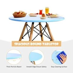 GENERIC BETTARY Kids Table And Chair Set, 5 Piece Toddler Round Table & DSW Chairs W/Wooden Legs, Modern Style Toddler Table Set, Plastic Kids Table For Dining, Arts And Activities -Safavieh Furniture 41EwqQ6cMlL