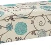 Christopher Knight Home Breanna Fabric Storage Ottoman, White And Blue Floral