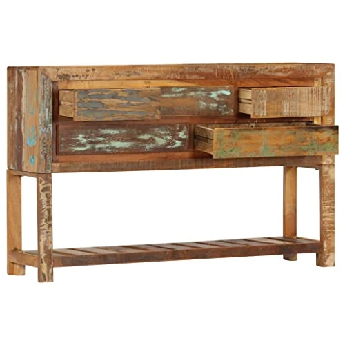 BDBHAVB Wood Sideboard, Multifunctional Sideboard, Sideboard, Strong And Sturdy Suitable For Dining Room, Bedroom, Office 47.2"x11.8"x29.5" Solid Reclaimed Wood 4 BDBHAVB Wood Sideboard, Multifunctional Sideboard, Sideboard, Strong And Sturdy Suitable For Dining Room, Bedroom, Office 47.2"x11.8"x29.5" Solid Reclaimed Wood - Image 4