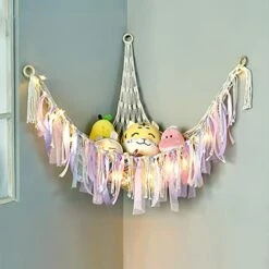 Areclern Stuffed Animal Storage Plush Toy Hanging Mesh Toy Net Toy Organizers And Storage Kids Bedroom Decor Beige -Safavieh Furniture 41EynwVEVcL