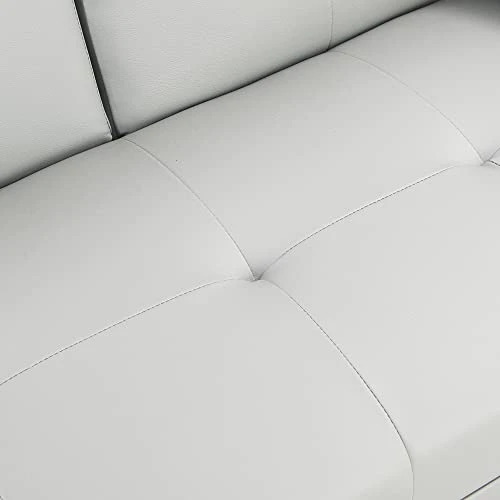 Anwick Modern Leather Futon Sofa Bed,Convertible Folding Couch Recliner Sleeper Loveseat For Small Space,Apartment,Office,Dorm,with Cup Holders And Removable Armrest (White) 5 Anwick Modern Leather Futon Sofa Bed,Convertible Folding Couch Recliner Sleeper Loveseat For Small Space,Apartment,Office,Dorm,with Cup Holders And Removable Armrest (White) - Image 5