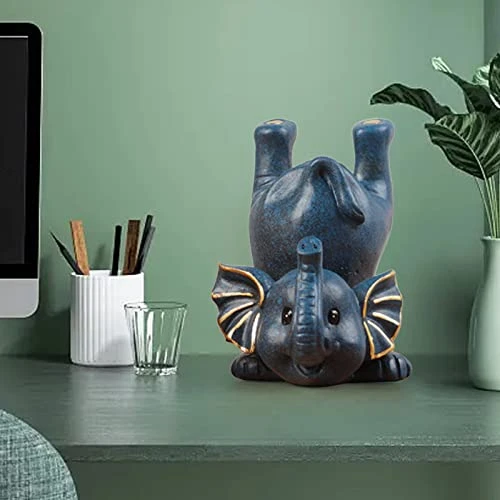 TEEGUI New Creative Homes Resin Decoration Animal Glasses Frame Color Painting Resin Crafts Decoration Solar Pagoda Garden Statue (C, One Size) 2 TEEGUI New Creative Homes Resin Decoration Animal Glasses Frame Color Painting Resin Crafts Decoration Solar Pagoda Garden Statue (C, One Size) - Image 2