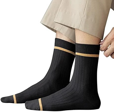 1 Pairs Male Casual Striped Socks Solid Breathable Middle Socks Fussy Socks (Black, 18-40 Year) 7 1 Pairs Male Casual Striped Socks Solid Breathable Middle Socks Fussy Socks (Black, 18-40 Year) - Image 7