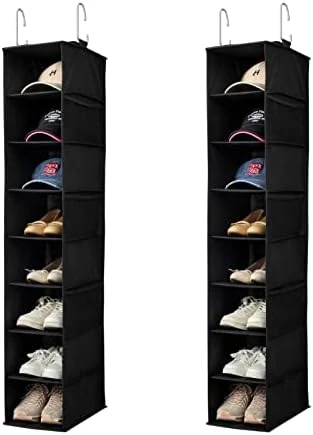 Berdeng Hanging Shoe Organizer For Closet With Side Mesh Pockets,Hat Racks For Baseball Caps,Shoe And Hat Holder & Storage,8-Shelf,Gray,2 Pack 10 Berdeng Hanging Shoe Organizer For Closet With Side Mesh Pockets,Hat Racks For Baseball Caps,Shoe And Hat Holder & Storage,8-Shelf,Gray,2 Pack - Image 10