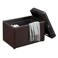 Convenience Concepts Designs4Comfort Accent Storage Ottoman With Reversible Tray, Espresso Faux Leather 22.75 X 15.75 X 16 17 Convenience Concepts Designs4Comfort Accent Storage Ottoman With Reversible Tray, Espresso Faux Leather 22.75 X 15.75 X 16 -Safavieh Furniture 41FnnrDYgeL