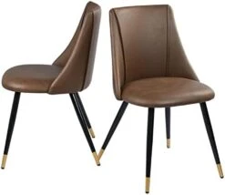 FurnitureR Mid-Century Dining Room Chairs Set Of 2, Side Chair Velvet Upholstered Seat With Metal Frame, Yellow -Safavieh Furniture 41FtqZpY2vL. AC