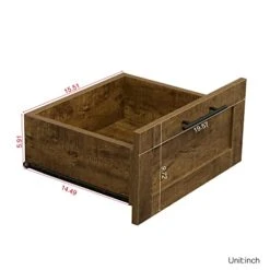 Tall Clothes Closet Wardrobe Storage Cabinet With 2 Doors, 2 Drawers, Adjustable Shelves And Hanging Rod, 39.4" W X 19.5" D X 70.9" H (Walnut) -Safavieh Furniture 41G1W5W0OaL