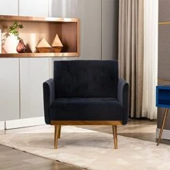 KINFFICT Modern Accent Chair, Upholstered Single Sofa Arm Chair For Living Room And Bedroom, Upholstered Comfy Armchair Chair With Solid Tapered Metal Legs, White -Safavieh Furniture 41G2GY3xtKL. AC