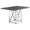Monarch Specialties I Dining Table Metal Base, 36" X 48", Grey/Chrome
