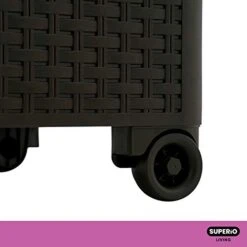 Superio Drawer Woven Dresser- Grey Wicker Storage Cabinet, Dresser With Wheels, For Cloths, Toys, In Bedrooms, Playrooms, Dorm Room, Closet (3 Drawer) -Safavieh Furniture 41GEbwMcrXL